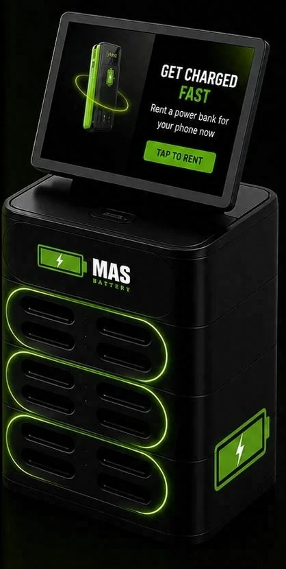 Estació MasBattery de taulell amb pantalla i 12 ranures per a bateries